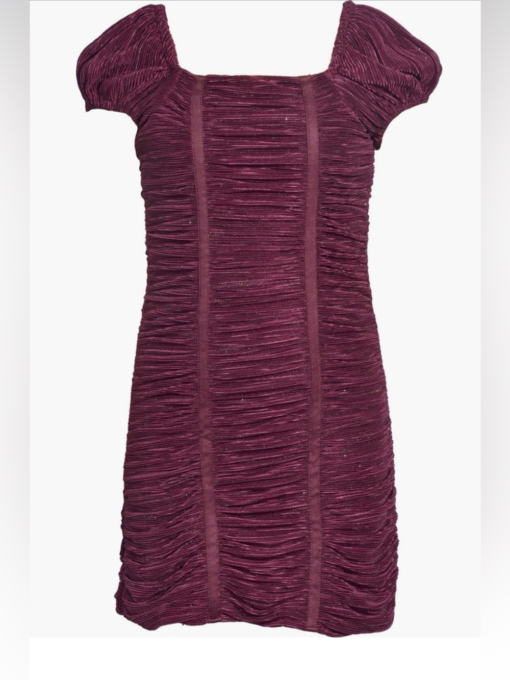 iris & ivy Ruched Mini Dress in Plum